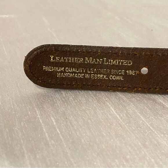 EUC Leather Man Ltd Brown Belt Nautical Fish Boating Size XXL - Picture 5 of 5